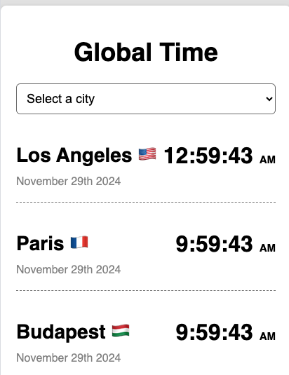 Global time world clock application